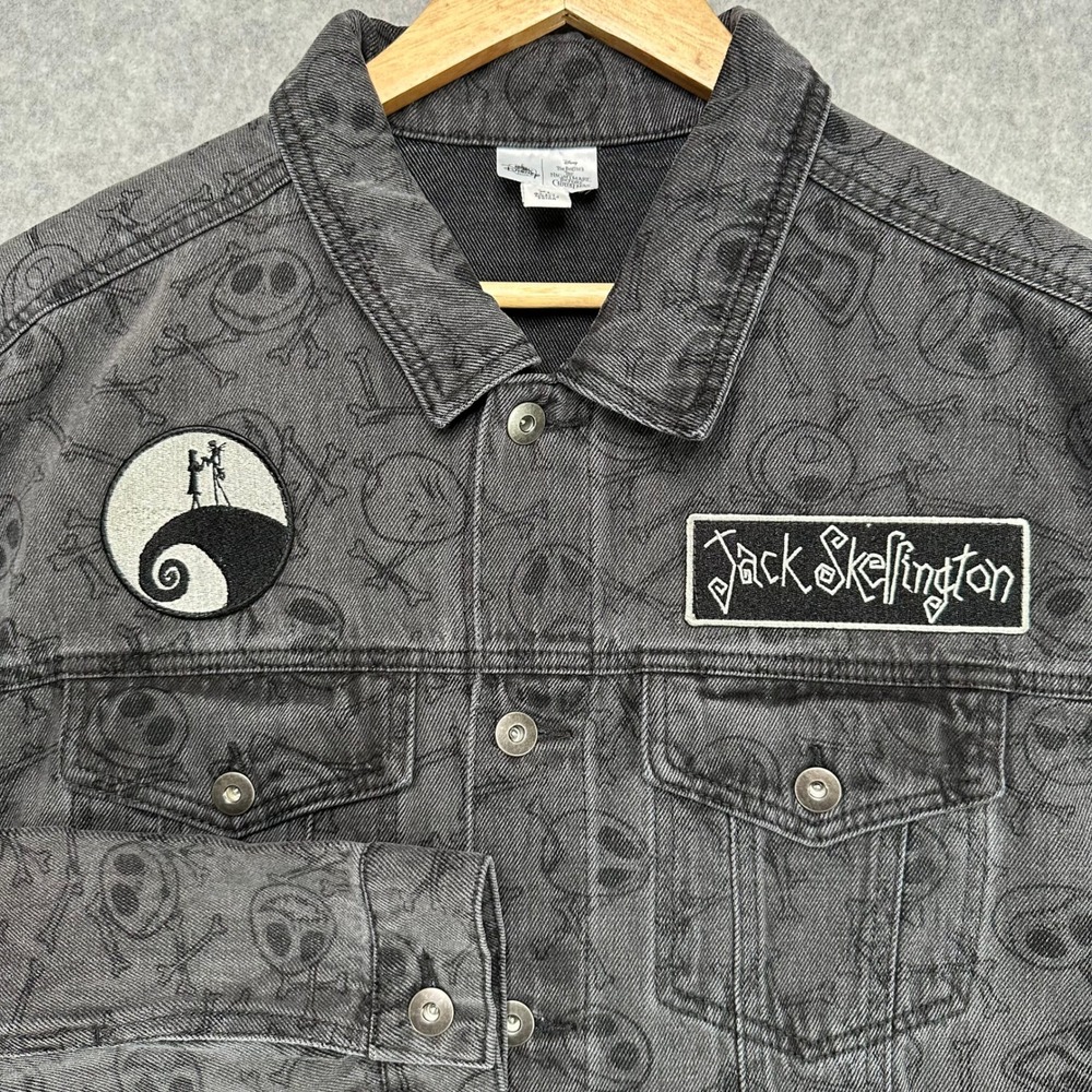 Disney The Nightmare Before Christmas Jack Skellington Denim‎ Jacket XL AOP